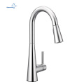 Smooth modern chromed brass pull down kitchen faucet made in China (AF1013-5)